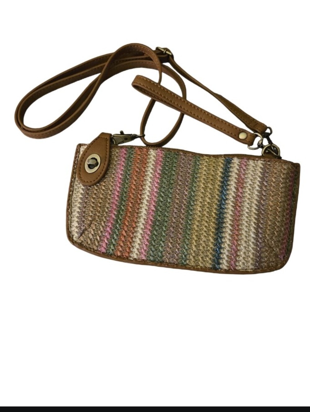 Joy Susan Multi Woven Stripe Mini Wristlet Crossbody